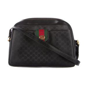 GUCCI Vintage Micro GG Shoulder Bag - Black